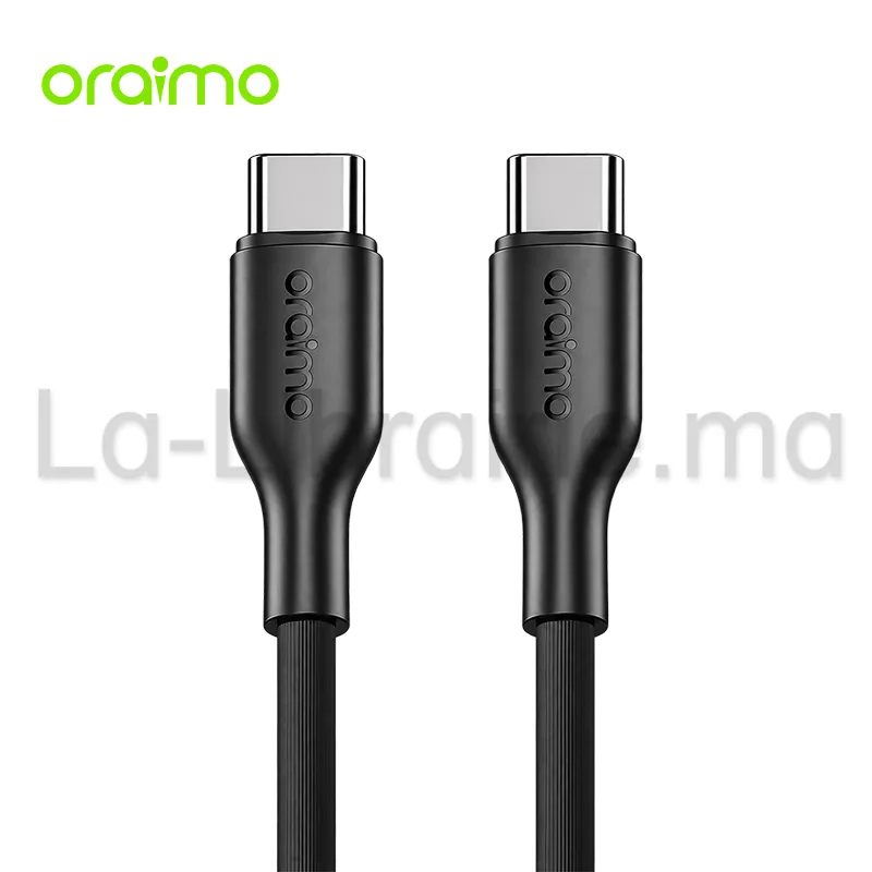 Câble USB-C 18W noir Oraimo 1 mètre Ultra Durable OCD-114C