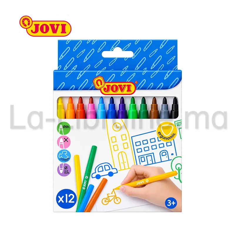 Boîte de 12 feutres de coloriage JOVI