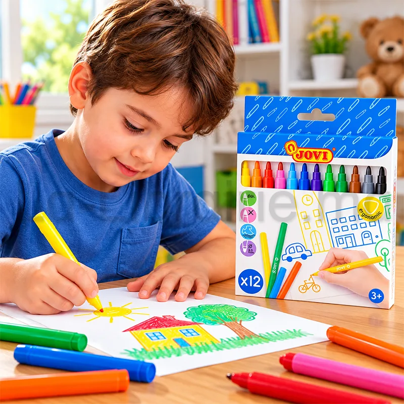 Boîte de 12 feutres de coloriage JOVI