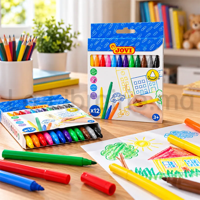 Boîte de 12 feutres de coloriage JOVI
